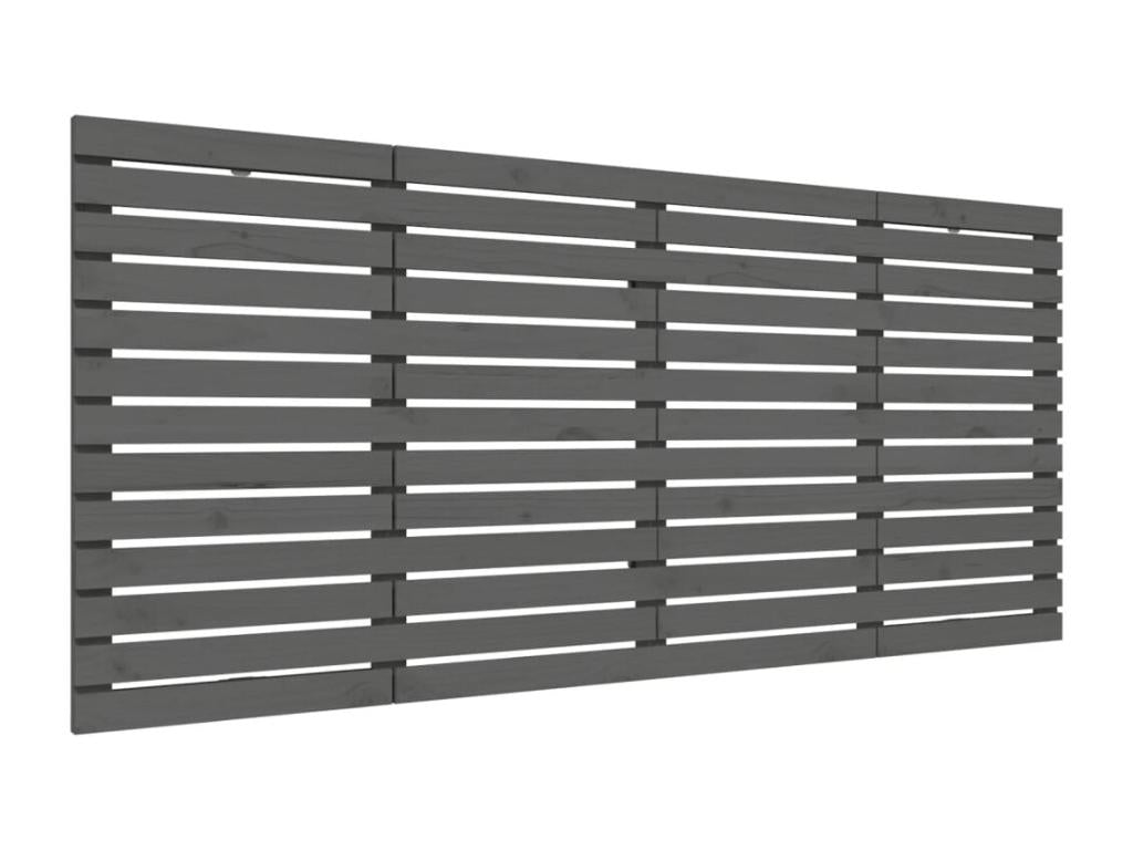 Wall-mounted headboard, grey, 156x3x91.5 cm, solid pine wood