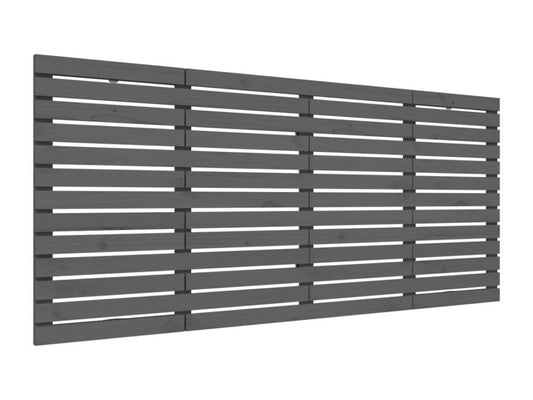 Wall-mounted headboard, grey, 156x3x91.5 cm, solid pine wood