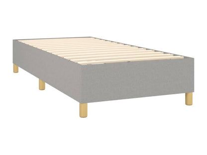 Upholstered bed base with mattress, light grey, 100x200cm, fabric