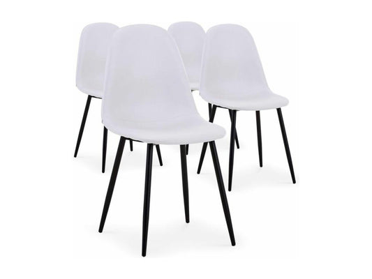 Set of 4 Giny Faux Leather Designer Chairs 87cm White
