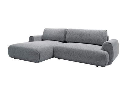 Doucezen Left-Hand Corner Sofa Bed in Textured Grey Fabric