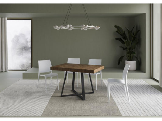 Abbraccio extendable table 90x120/224 cm, walnut with anthracite legs