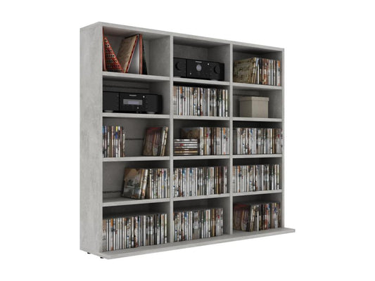 Concrete Grey CD Cabinet 102x23x89.5 cm Engineered Wood