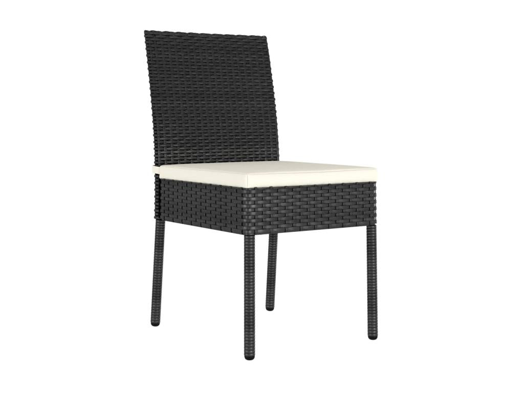 2-Piece Garden Dining Chairs, Black Wicker Resin