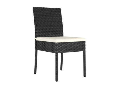 2-Piece Garden Dining Chairs, Black Wicker Resin