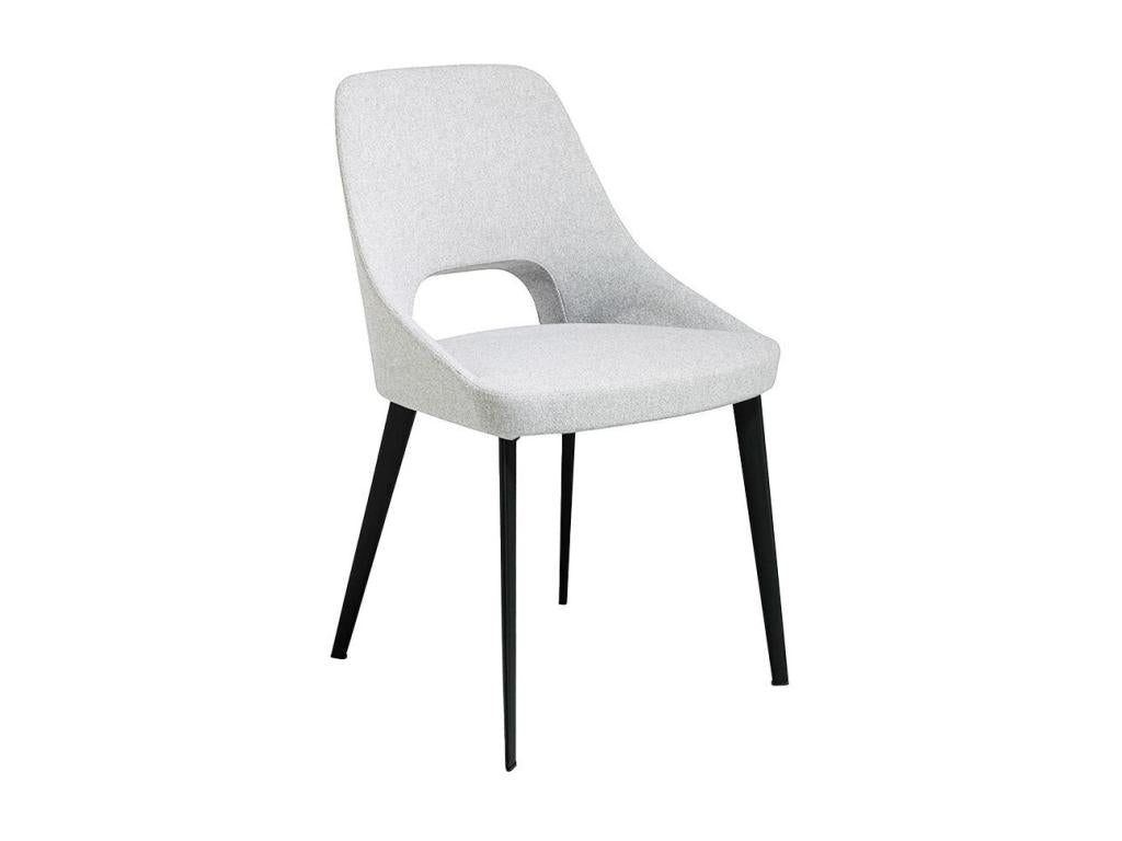 Doucezen white fabric chair with black steel legs - Set of 2 - Doucezen Color 16