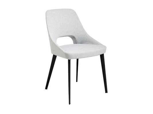 Doucezen white fabric chair with black steel legs - Set of 2 - Doucezen Color 16