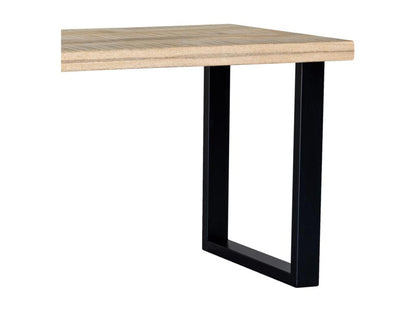 Rectangular dining table with natural mango wood top and legs, 160x80x76