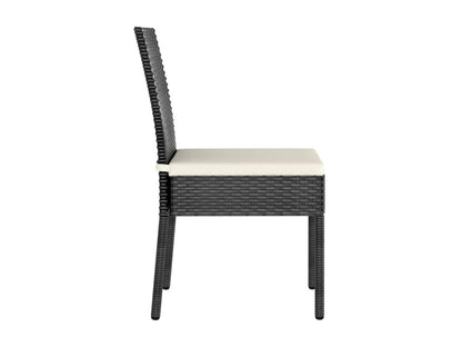 2-Piece Garden Dining Chairs, Black Wicker Resin