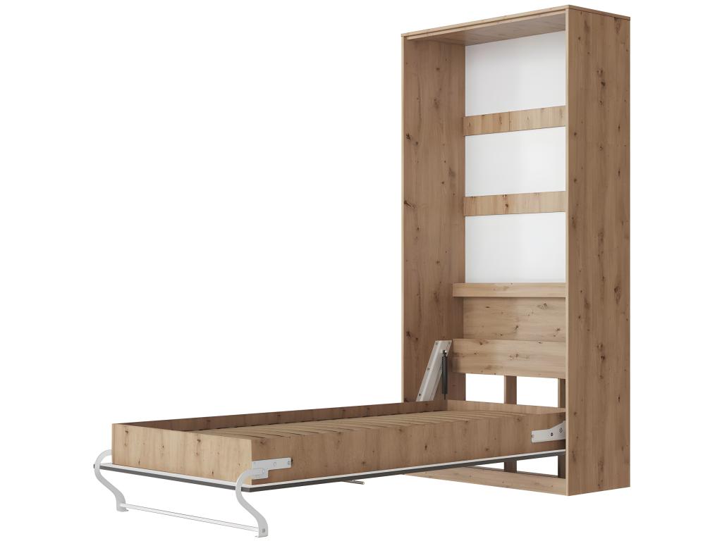 Wall-Mounted Murphy Bed 90x200cm Vertical Folding Bed Wall Bed Doucezenérieur Wild Oak/Anthracite