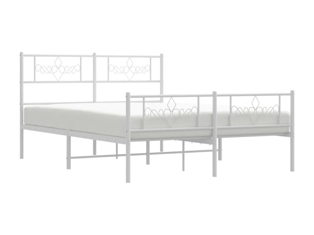 Metal bed frame with white headboard/footboard 120x200cm