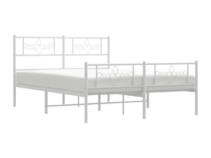 Metal bed frame with white headboard/footboard 120x200cm
