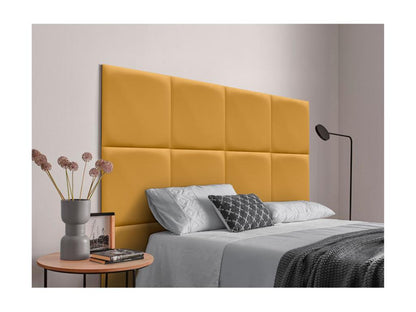 Doucezen Upholstered Headboard in High-Quality Faux Leather, Doucezen Interior composed of interchangeable self-adhesive panels, mustard color, 80 cm