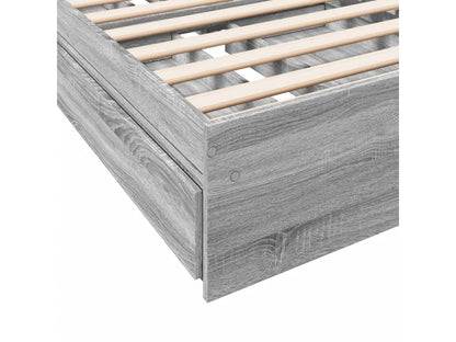 Bed frame with drawers without mattress Doucezen grey 100x200 cm