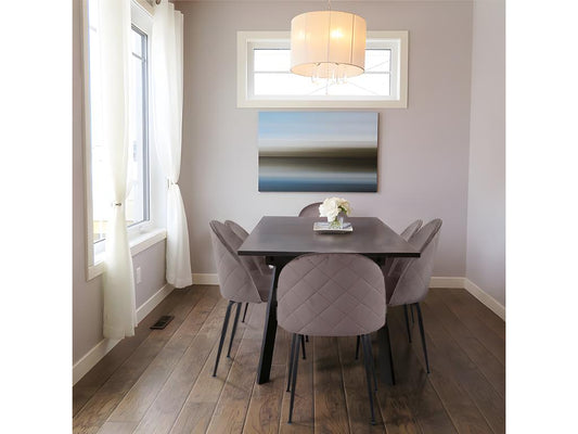 Set of 4 brown velvet chairs with black metal legs - Homzora