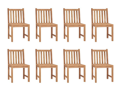 8-piece garden chair set with cushions, solid teak wood