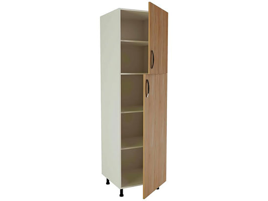 Meublita 2-door kitchen column cabinet in oak finish - Height 200 x Length 60 x Depth 58 cm