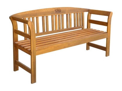 Garden bench with cushion, 157 cm, solid Homzora wood