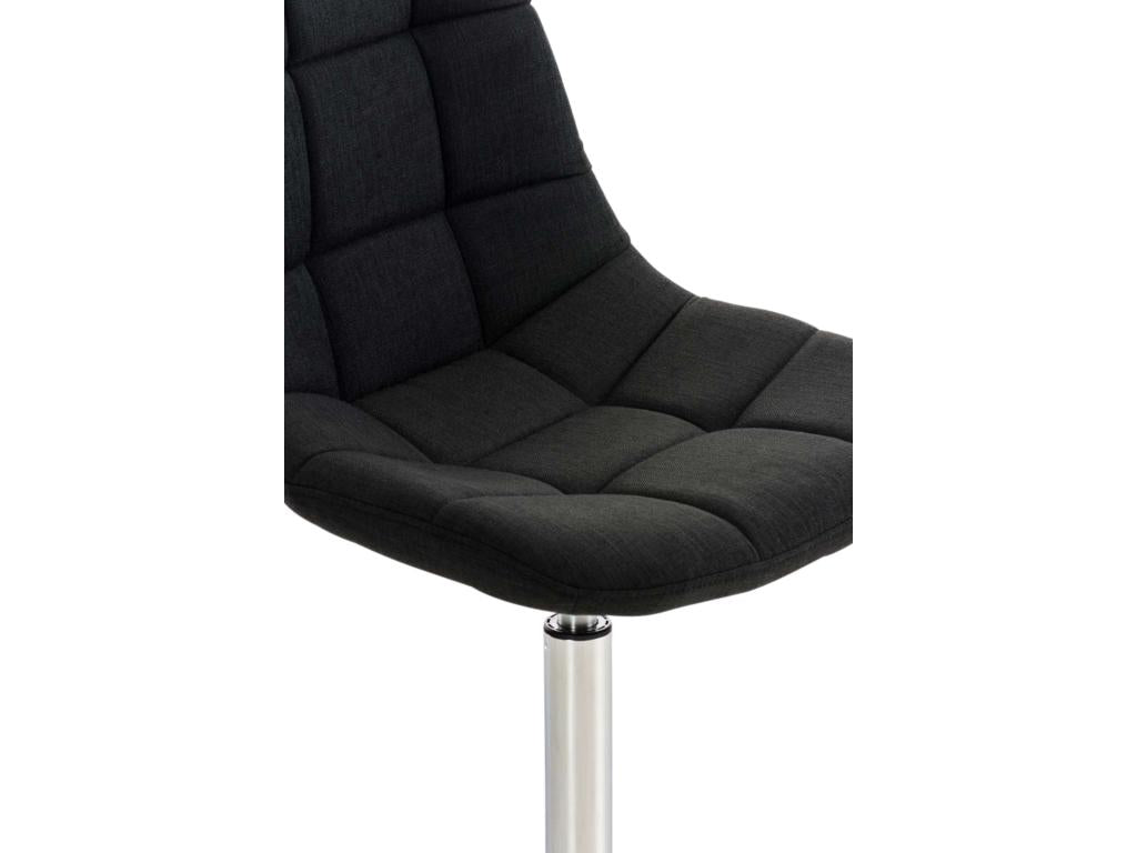 Set of 2 Office Chairs - Fabric / Chrome Metal - Black - Doucezen