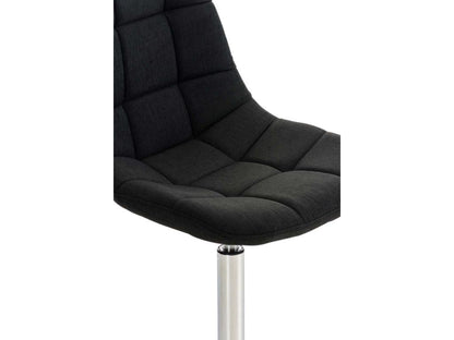 Set of 2 Office Chairs - Fabric / Chrome Metal - Black - Doucezen