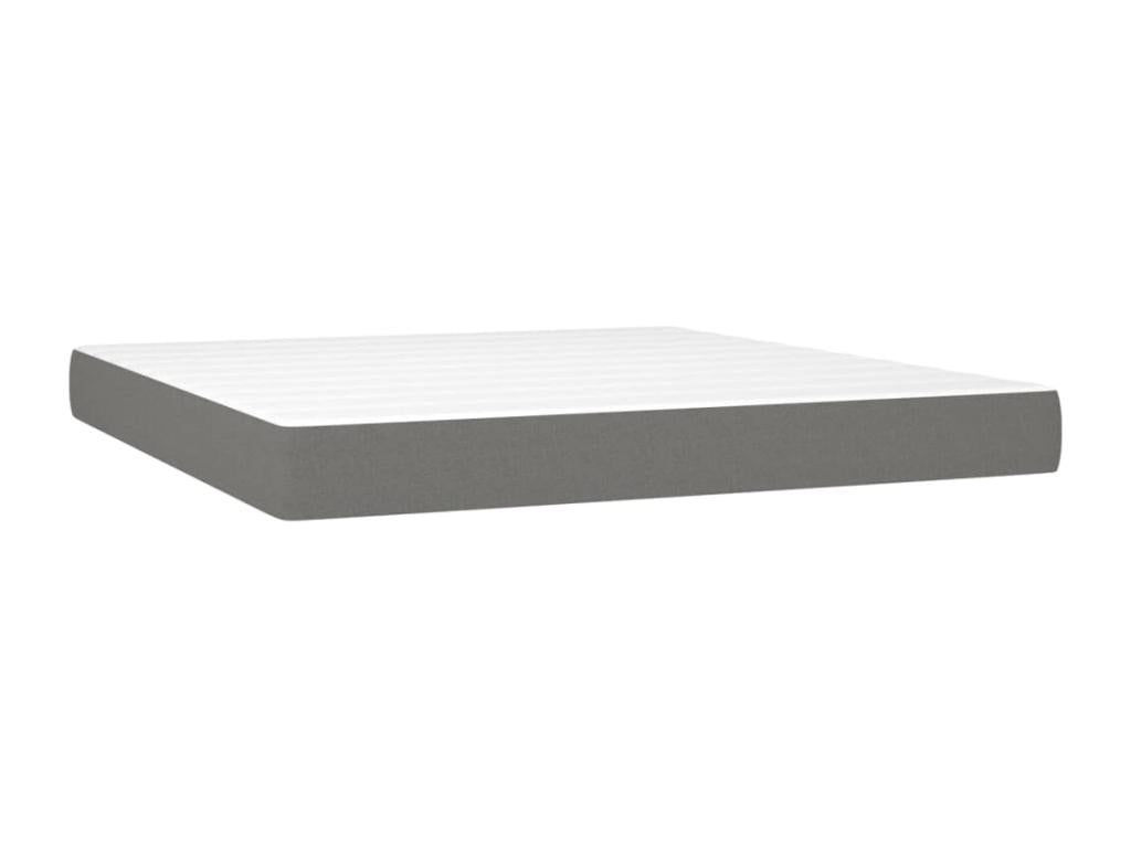 Upholstered bed base with mattress, dark grey, 180x200cm, fabric