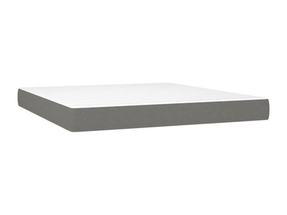 Upholstered bed base with mattress, dark grey, 180x200cm, fabric
