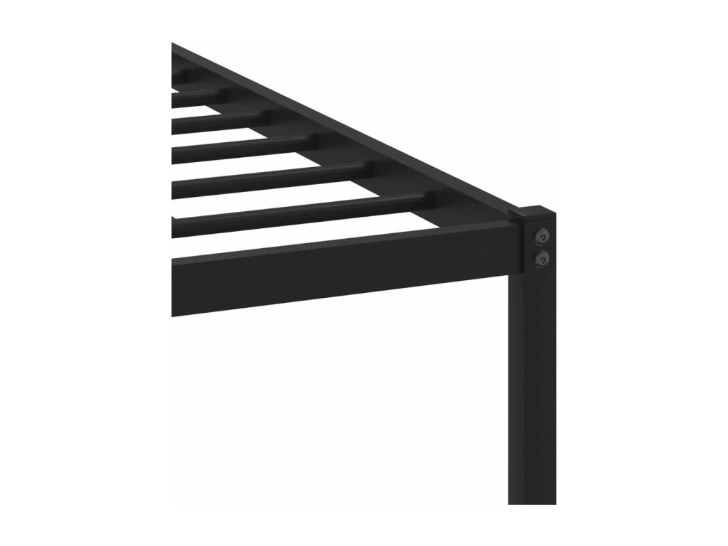 Metal bed frame without mattress, brown oak, 90x190 cm