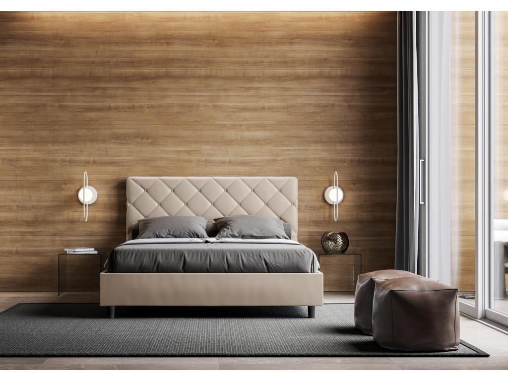 Homzora 160x200 Upholstered Storage Bed in Faux Leather