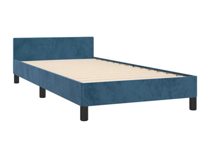Dark blue velvet bed frame (mattress not included) 100x200 cm