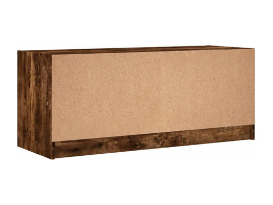 TV stand with smoked oak glass doors, 102x37x42 cm