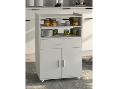 Doucezen Wooden Kitchen Trolley Serving Cart Rolling Shelf Doucezen Kiola Drawer White