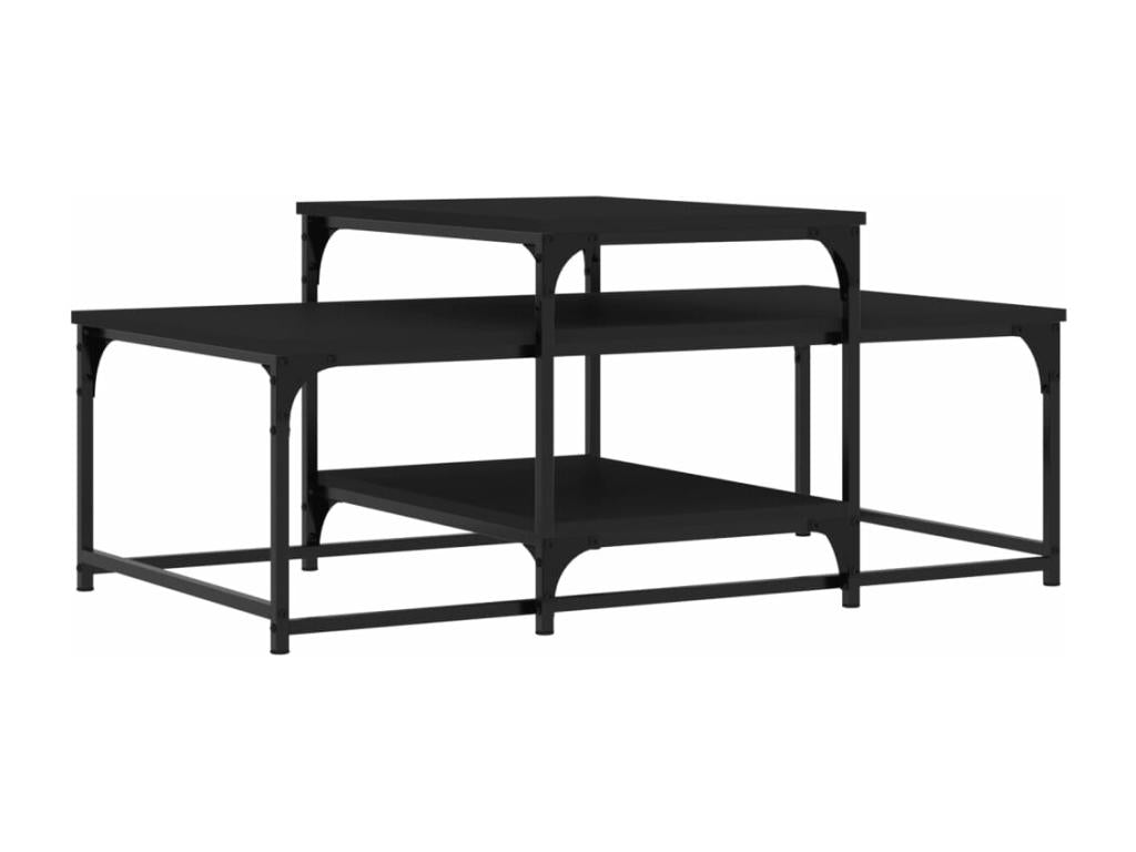 Black coffee table, 102x60x45 cm, engineered wood