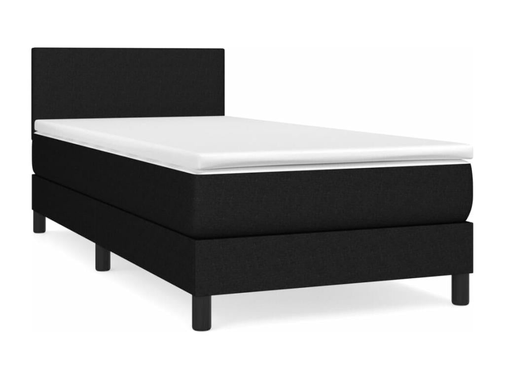 Doucezen bed base with black mattress 90x190 cm fabric