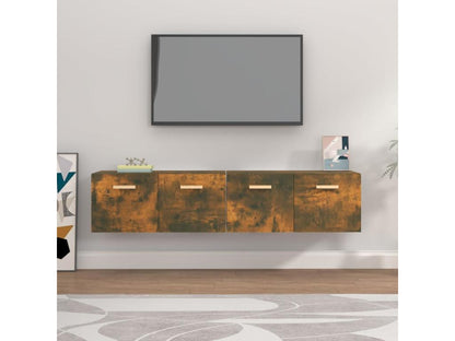 2-piece wall cabinets, smoked oak, 80x35x36.5cm, engineered wood