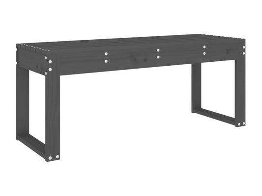 Grey garden bench 110x38x45 solid pine wood