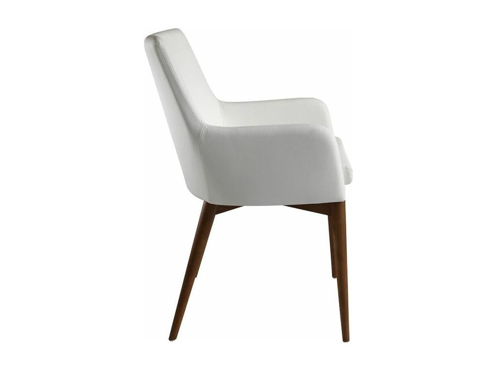 Homzora Ash Wood and White Fabric Chair - Set of 2 - Homzora 02 Cream