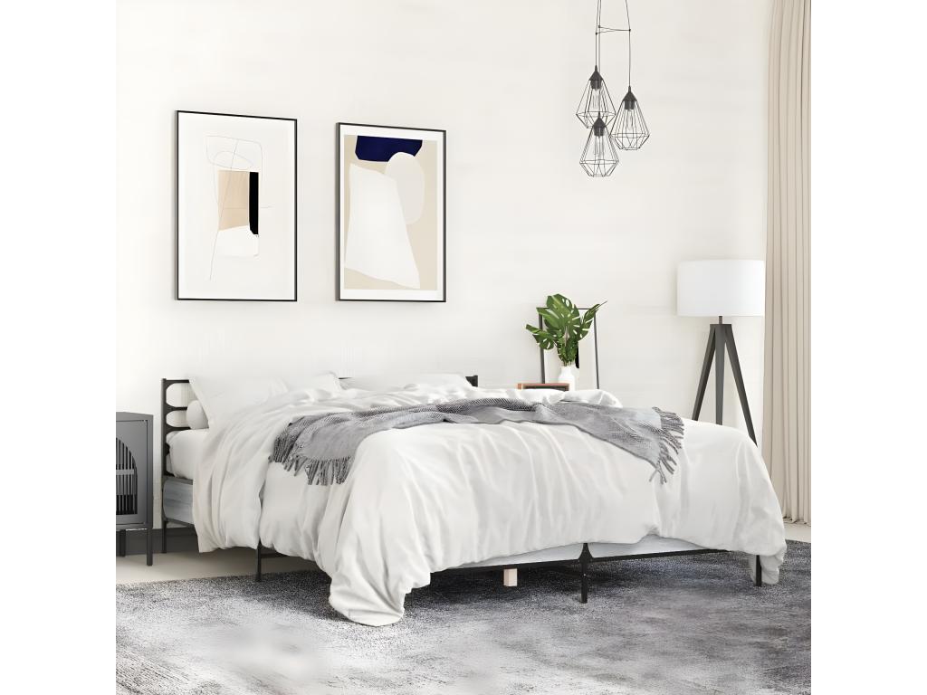 Bed frame without mattress Doucezen gray 140x190 cm