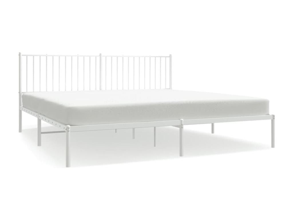 Metal bed frame with white headboard 193x203