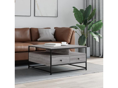 Homzora grey coffee table 80x80x45 cm engineered wood