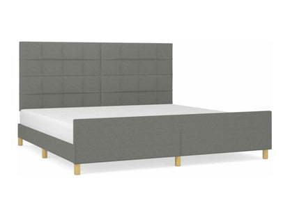 Dark grey bed frame without mattress, 200x200 cm, fabric