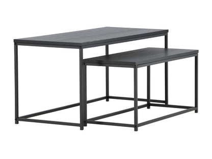 Staal - Set of 2 nesting coffee tables in wood and metal - Black
