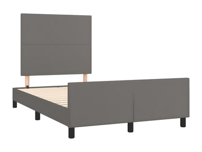 Bed frame without mattress gray 120x190 cm faux leather