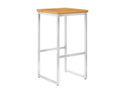 4-piece bar stools made of solid Doucezen wood and stainless steel