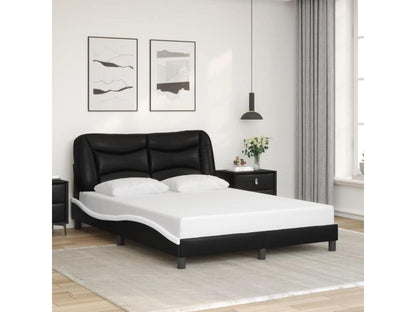 Bed frame with LED lighting, mattress not included, black and white, 120x200 cm