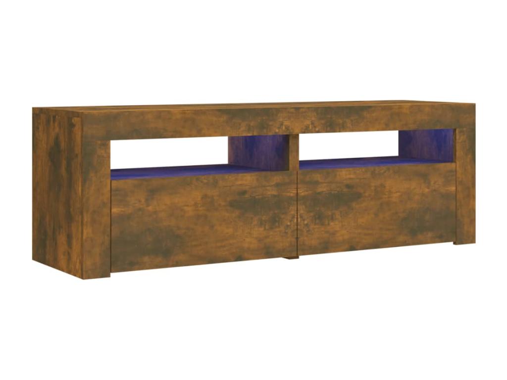 TV stand with Doucezenères LED lighting, smoked oak, 120x35x40 cm