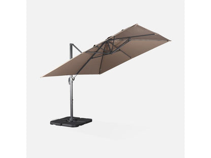 High-end 3x3m square cantilever parasol - Doucezen - Offset parasol, tiltable, foldable and 360° rotating.