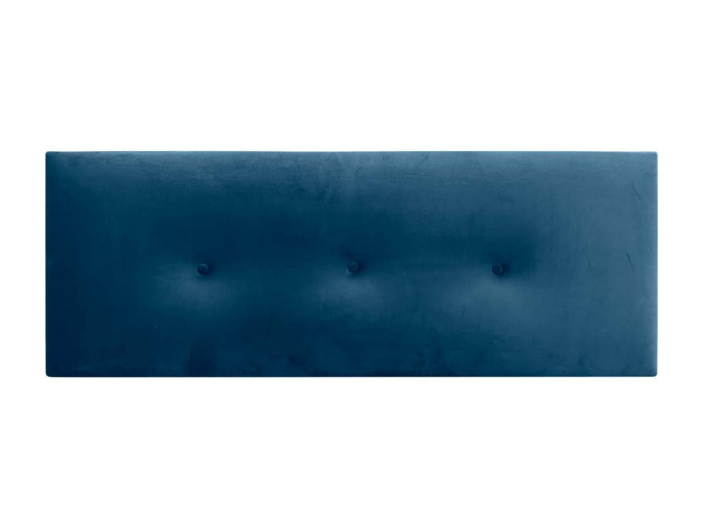 Homzora Smooth Velvet Headboard with Buttons 135x50 cm Fits 120/135/140 cm Beds - Blue