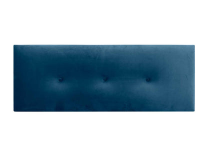 Homzora Smooth Velvet Headboard with Buttons 135x50 cm Fits 120/135/140 cm Beds - Blue