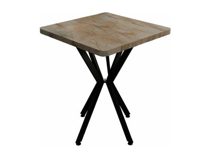 Doucezen table, marble, wood, melamine-black metal, 70x70x75 cm