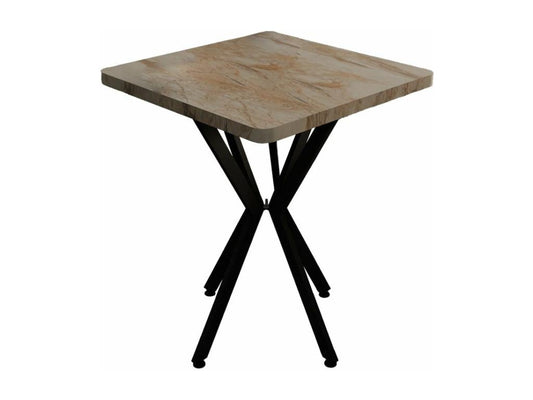 Doucezen table, marble, wood, melamine-black metal, 70x70x75 cm